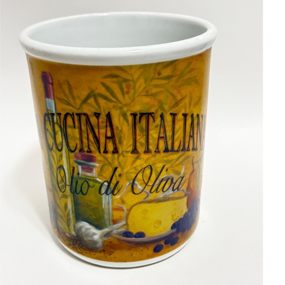 Cypress Home La Cucina Italiana Ceramic Crock Utensil Holder Wine Chiller 7in